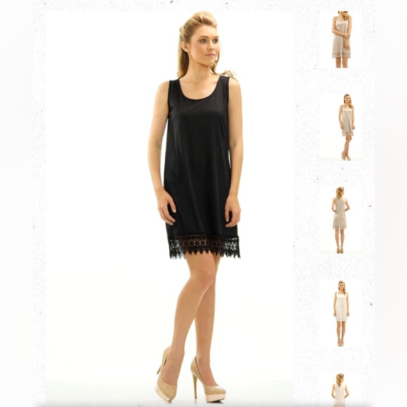 •LOVE...ADY•NWT LITTLE BLACK DRESS WITH CROCHET LACE HEM DETAIL SIZE MEDIUM - Picture 11 of 11